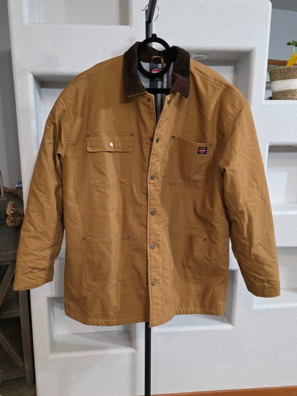 Wranglers Men's Canvas Barn Jacket with Corduroy Collar